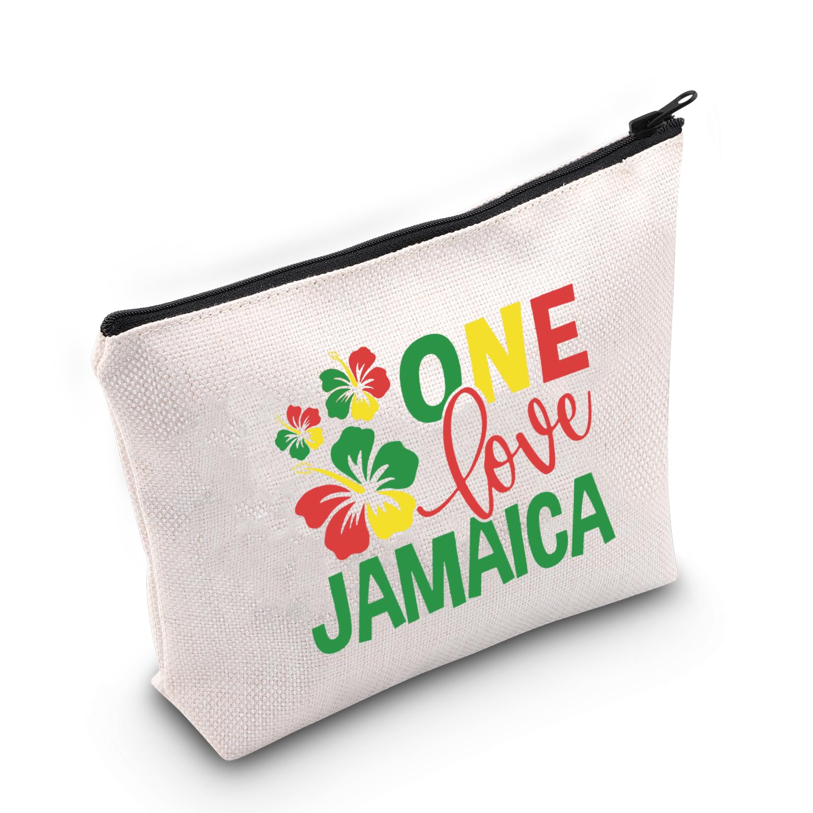 JNIAP Jamaica Gifts For Women Jamaica Vacation Cosmetic Bag One Love Jamaica Makeup Pouch Jamaican Souvenirs Travel Bag